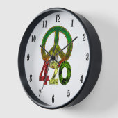 4 20平和/それは4 20どこかのブラックナンバーズ 壁時計 (傾斜)