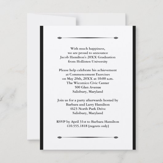 4.25インチx 5.5インチ写真のグラデーション発表 招待状 (裏面)