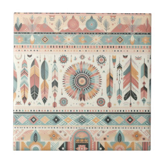 4.25 x 4.25ピンクの部族セラミックタイル タイル