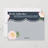 4.25 x 5.5アドバイスカードホワイトフローラ花オンダーク 招待状 (正面)