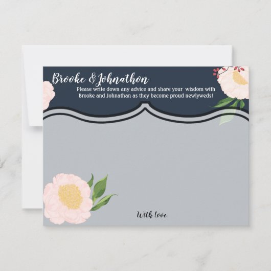 4.25 x 5.5アドバイスカードホワイトフローラ花オンダーク 招待状 (正面)