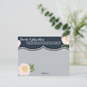 4.25 x 5.5アドバイスカードホワイトフローラ花オンダーク 招待状 (スタンド正面)