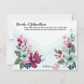 4.25 x 5.5アドバイスカード熱帯花オンブルーグラデーション 招待状 (正面)