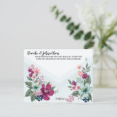 4.25 x 5.5アドバイスカード熱帯花オンブルーグラデーション 招待状 (スタンド正面)