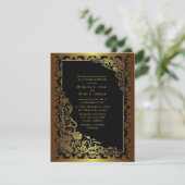 4.25 x 5.5インチダマスクラグジュアリーゴールデンブラックズイン結婚ビ 招待状 (スタンド正面)