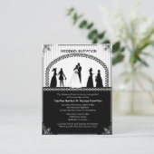 4.25 x 5.5インチヴィンテージレトロの結婚シーン 招待状 (スタンド正面)