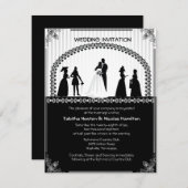 4.25 x 5.5インチヴィンテージレトロの結婚シーン 招待状 (正面/裏面)