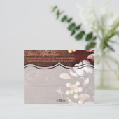 4.25x5.5アドバイスカードコットンブランチon Dark Wood St 招待状 (スタンド正面)