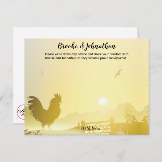 4.25x5.5アドバイスカードサニーモーニングファームカントリーRu 招待状 (正面/裏面)