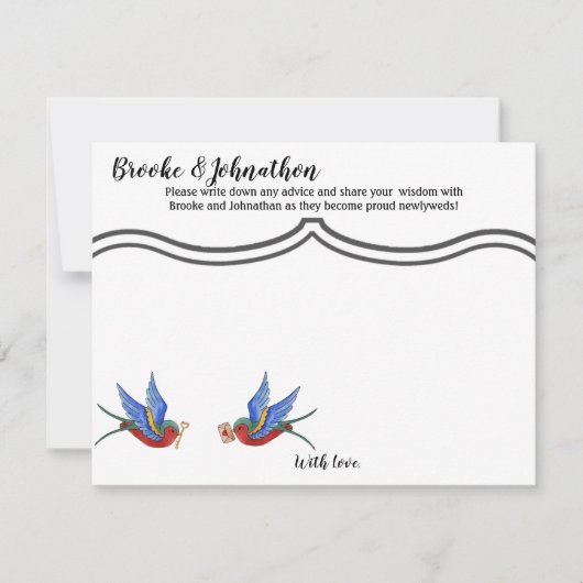 4.25x5.5アドバイスカードバ伝統的ードタトゥスパー 招待状 (正面)