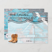 4.25x5.5アドバイスカードブルーウッドバーンドアブーツ 招待状 (正面/裏面)