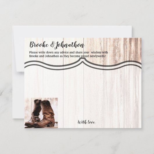 4.25x5.5アドバイスカードブーツカントリーウェスタン素朴ス 招待状 (正面)
