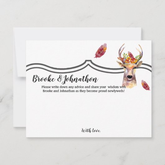 4.25x5.5アドバイスカードボーホディアバックヘッドブラウニング 招待状 (正面)