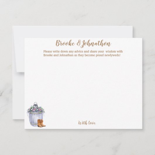 4.25x5.5アドバイスカード夏の国の結婚式素朴 招待状 (正面)