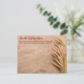 4.25x5.5アドバイスカード小麦Burlap Sack Country 招待状 (スタンド正面)