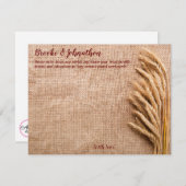 4.25x5.5アドバイスカード小麦Burlap Sack Country 招待状 (正面/裏面)