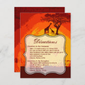 4.25x5.5方向カードアフリカサファリキリンサン 招待状 (正面/裏面)