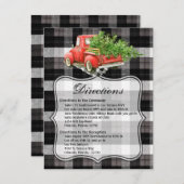 4.25x5.5方向カードクリスマストラックバッファロープレイドC 招待状 (正面/裏面)