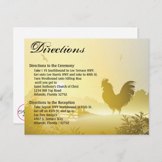 4.25x5.5方向カードサニーモーニングファームカントリー 招待状 (正面/裏面)