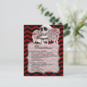 4.25x5.5方向カードスカルバラゴシックChevron 招待状 (スタンド正面)