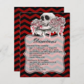 4.25x5.5方向カードスカルバラゴシックChevron 招待状 (正面/裏面)