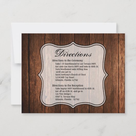 4.25x5.5方向カードバーンドウッドカントリー素朴 招待状 (正面)