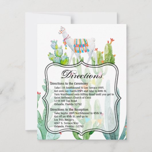 4.25x5.5方向カードボホラマボヘミアンカクティー 招待状 (正面)