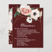 4.25x5.5方向カード幾何学的ガーデンバラワイン 招待状 (正面/裏面)