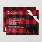 4.25x5.5方向カード赤バッファロープレイドベアブラ 招待状 (正面/裏面)