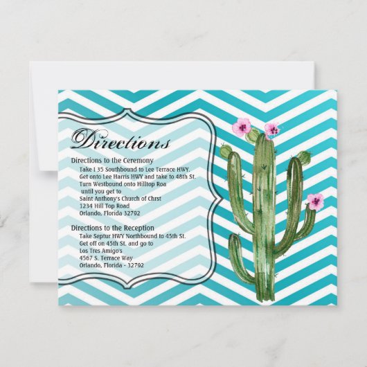 4.25x5.5 ダイレクションカード ボホ カクタス カクタス 多肉植物 招待状 (正面)