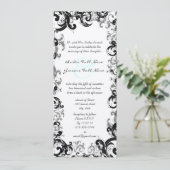 4.25x9.25サイズの華やかなスワール結婚式招待状（新デザイン） 招待状 (スタンド正面)