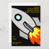 、4… 3… 2… 1ロケットで行かせて下さい! それは誕生日fの時間…です 招待状 (正面/裏面)