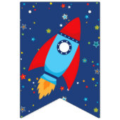 4 3 2 1 Blast Off Outer Spaceバナー(オレンジ色の文字) バンティングフラッグ (第1の旗)