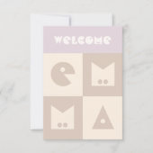 4 4文字新生児女の子の名前の祝福 サンキューカード (正面)