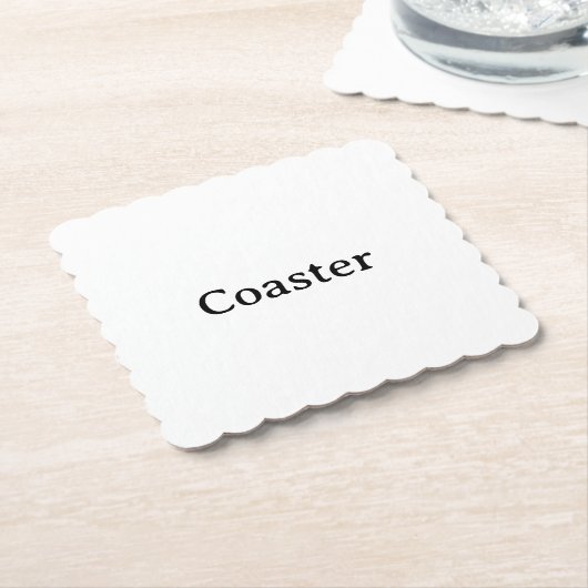 4"×4"のスカラップスクエア ペーパーコースター (アングル)