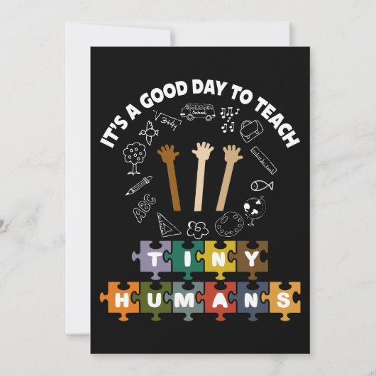 4/4、小さな人間に良い日だ教えよ、先生 招待状 (正面)