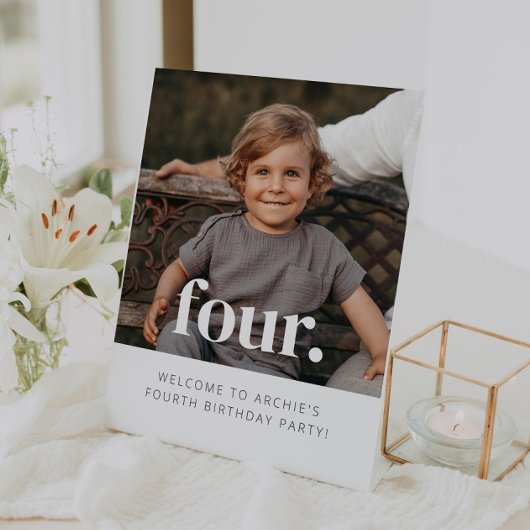 4 - 4th誕生日フォトウェルカムサイン 台座サイン