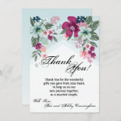 4.5 x 6.25サンキューカード熱帯花オンブルーオーム 招待状 (正面/裏面)