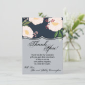 4.5 x 6.25サンキューカード白フローラ花on Da 招待状 (スタンド正面)