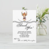 4.5 x 6.25サンキューカード·ボホ·ディア·バック·ヘッド·ブラウニ 招待状 (スタンド正面)