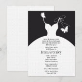 4.5 x 6.25" B/Wのエレガントなブライダルシャワーの招待状 招待状 (正面/裏面)