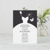 4.5 x 6.25" B/Wのエレガントなブライダルシャワーの招待状 招待状 (スタンド正面)