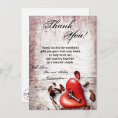 4.5x6.25サンキューカードカントリーウッド鍵へ 招待状 (正面/裏面)