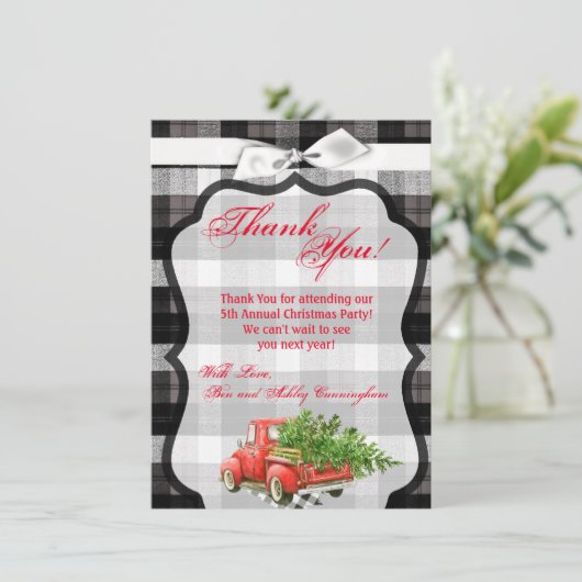 4.5x6.25サンキューカードクリスマストラッククリスマスバフ 招待状 (スタンド正面)