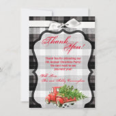 4.5x6.25サンキューカードクリスマストラッククリスマスバフ 招待状 (正面)