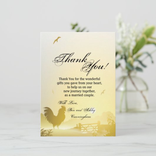 4.5x6.25サンキューカードサニーモーニングファームカントリー 招待状 (スタンド正面)