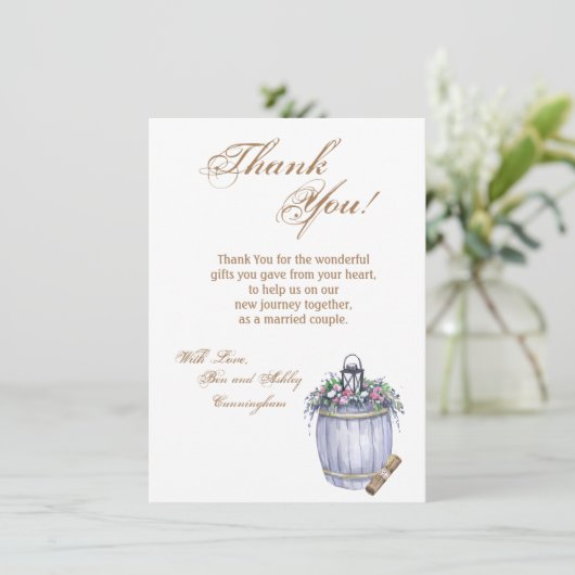 4.5x6.25サンキューカードサマーカントリーウェディングラス 招待状 (スタンド正面)