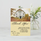 4.5x6.25サンキューカードサンセットバーンカントリー素朴 招待状 (スタンド正面)