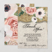 4.5x6.25サンキューカードジオメトリックバラ金ゴールドエラー 招待状 (正面/裏面)