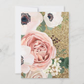 4.5x6.25サンキューカードジオメトリックバラ金ゴールドエラー 招待状 (裏面)